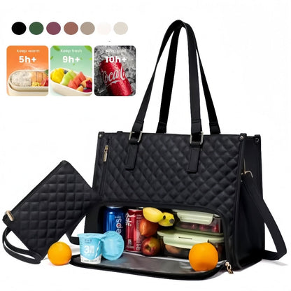 Elegant 2-in-1 Women’s Tote Bag with Insulated Lunch Compartment