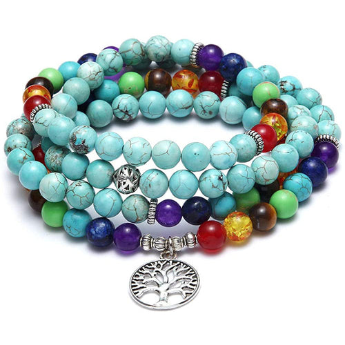 Amazon Stone Tiger Eye Stone Bracelet Necklace 108 Buddha Beads Lotus