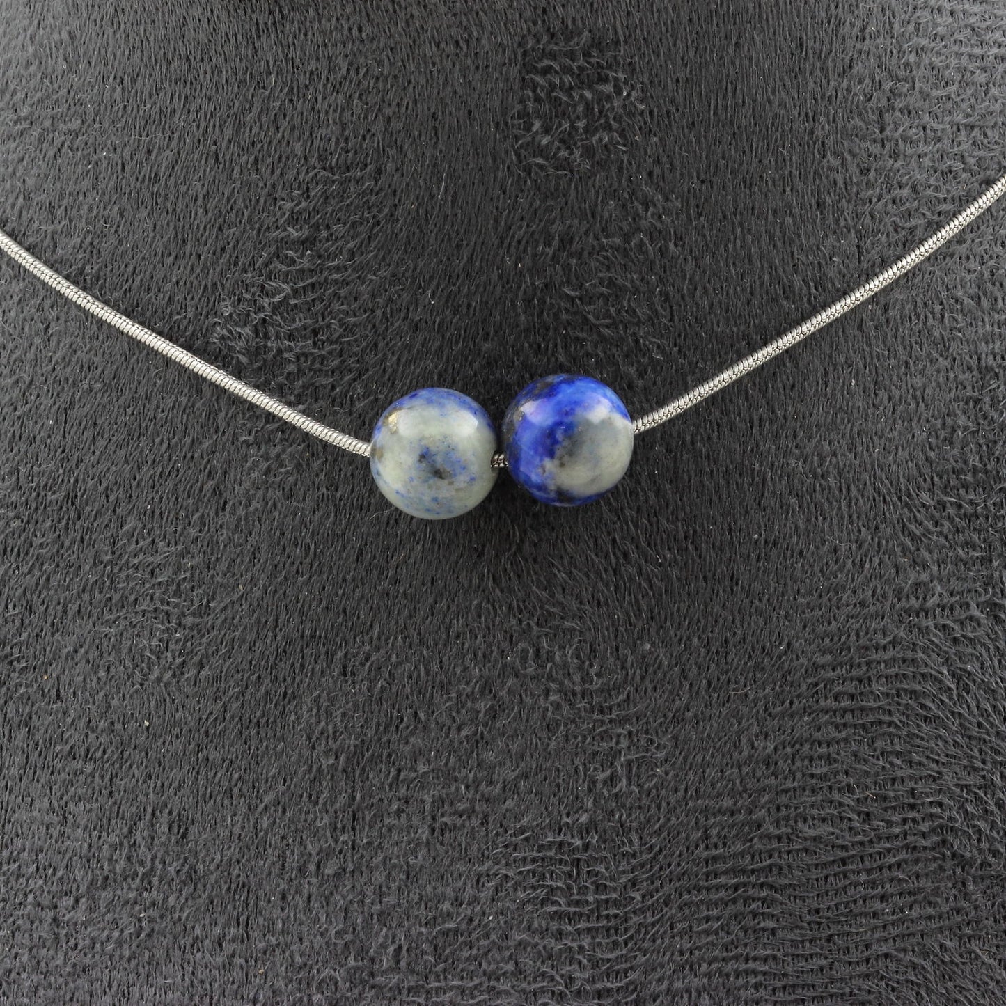 Lapis Lazuli from Pakistan quality 5A 8mm 2 beads necklace.
