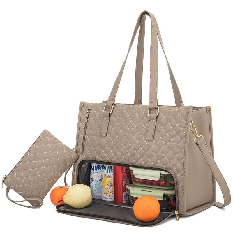 Elegant 2-in-1 Women’s Tote Bag with Insulated Lunch Compartment