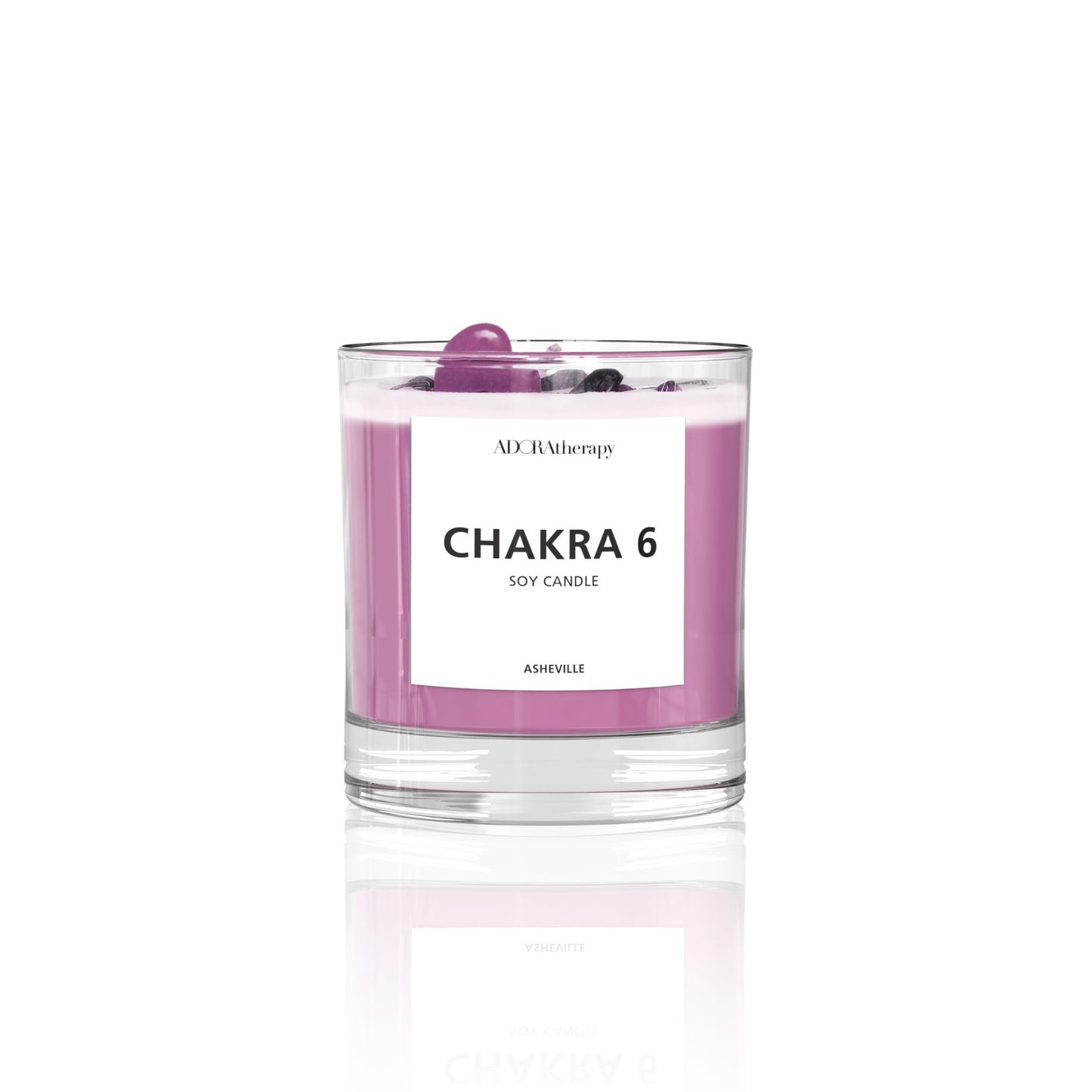 Chakra 6 Amethyst & Tourmaline Gemstone Candle