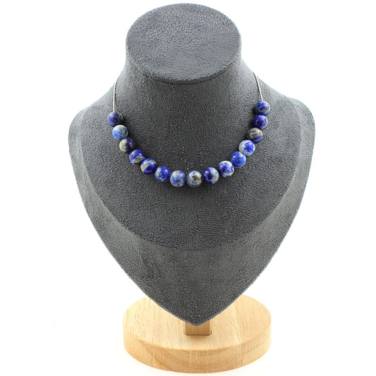 Lapis Lazuli from Pakistan quality 5A 8mm 15 beads necklace.