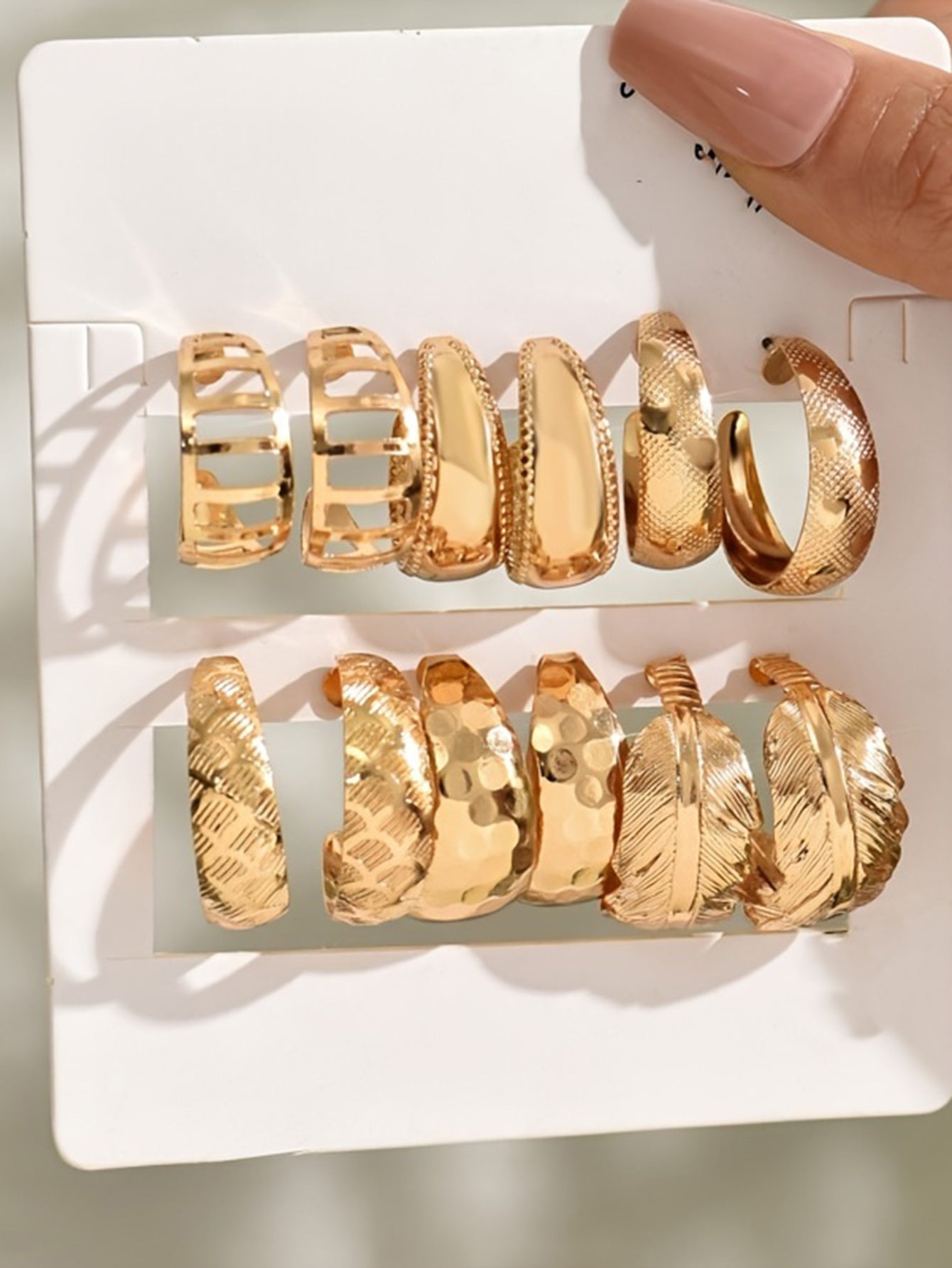 Elegant Lxalry Liquid Metal Fusion Stud Set 14K Gold Silver Prism