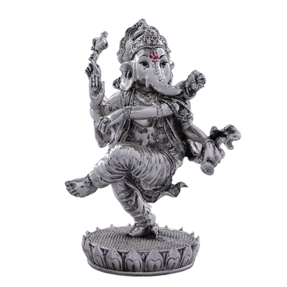 Silver Dancing Lord Ganesha (SIZE) 5x8 cm (COLOR) SILVER