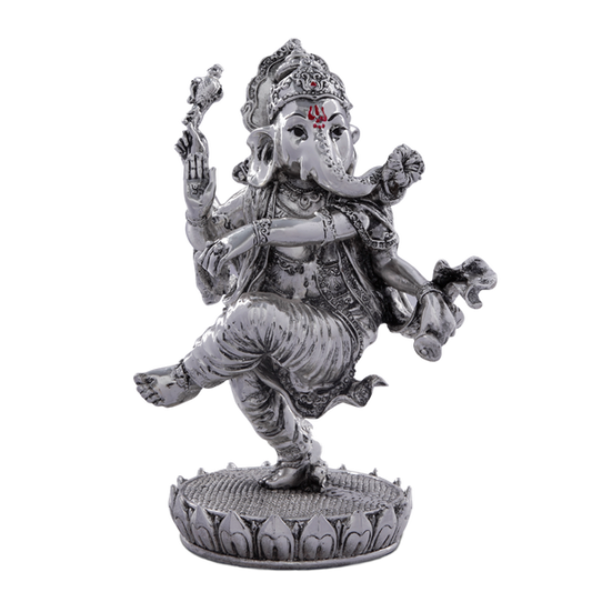 Silver Dancing Lord Ganesha (SIZE) 5x8 cm (COLOR) SILVER