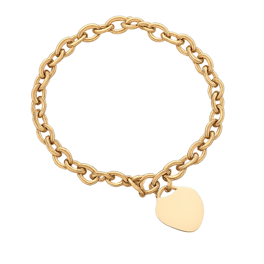 Gold Chain Bracelet – Chunky Link Design with Minimalist Charm