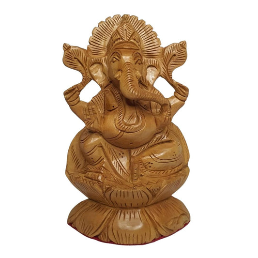GENERIC Lord Ganesha Wooden Statue Idol for Pooja, Gift, Home and