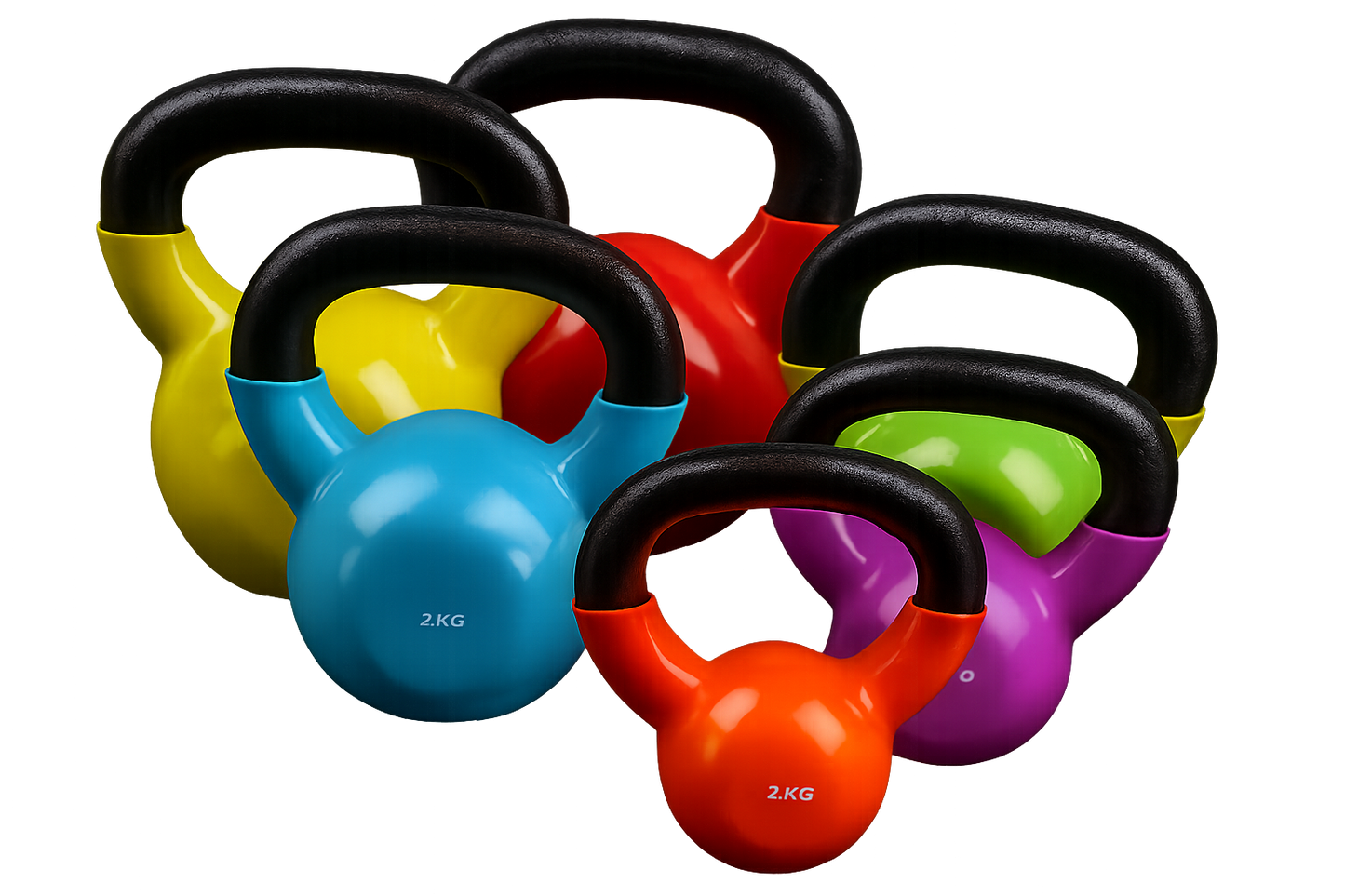 Colorful 2KG Kettlebell Set – Ergonomic Weights for Home Gym, Strength
