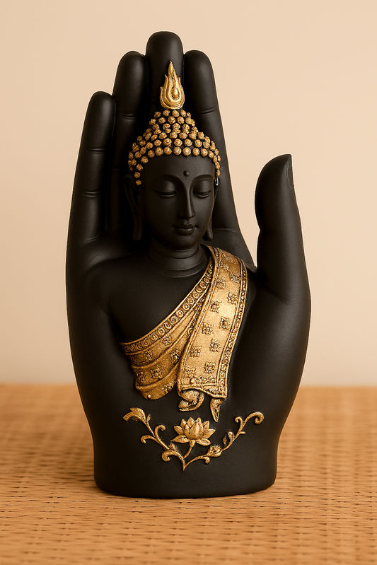 Black and Gold Buddha in Hand