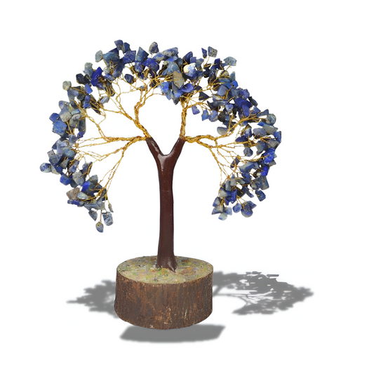 Lapis Lazuli Stone Tree 300 Beads Crystal For Showpiece Size 23X6.5 CM