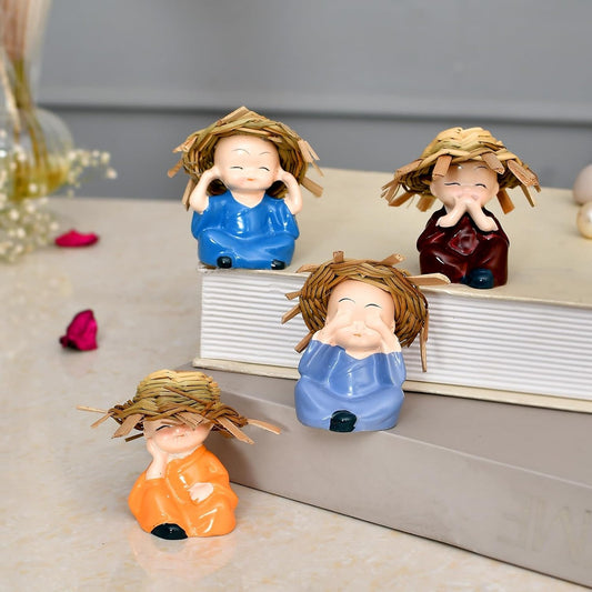 Baby Monk Buddha Set of 4- Monk Buddha Statue