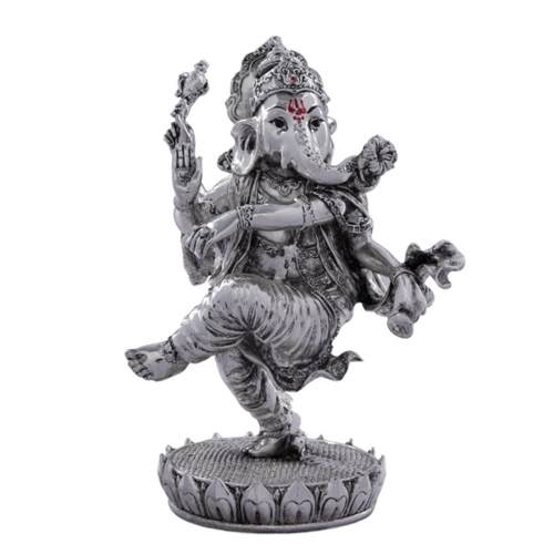 Silver Dancing Lord Ganesha (SIZE) 5x8 cm (COLOR) SILVER