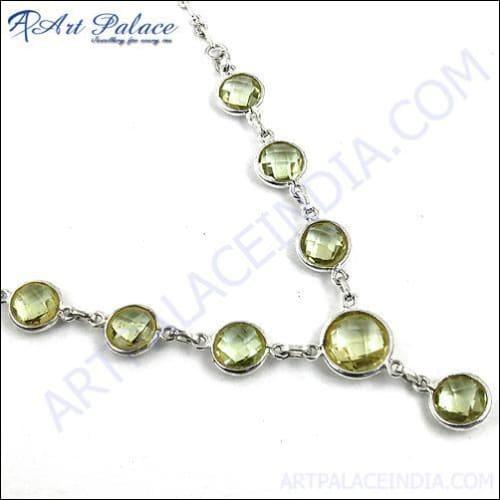 Hot Selling Popular Design Green Amethyst Silver Necklace - Best Deals