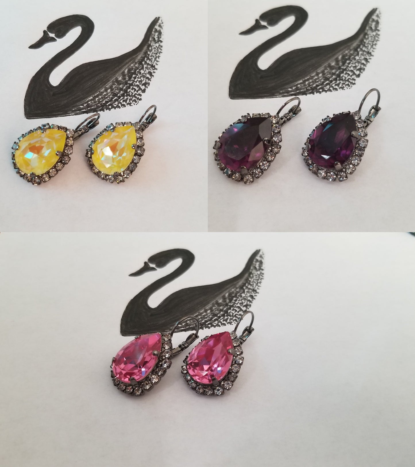 Swarovski Crystal Pear Shaped Statement Earrings, Bridal/Bridesmaid