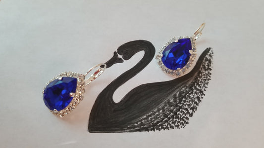 Swarovski Crystal Pear Shaped Statement Earrings, Bridal/Bridesmaid