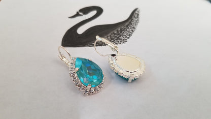 Swarovski Crystal Pear Shaped Statement Earrings, Bridal/Bridesmaid