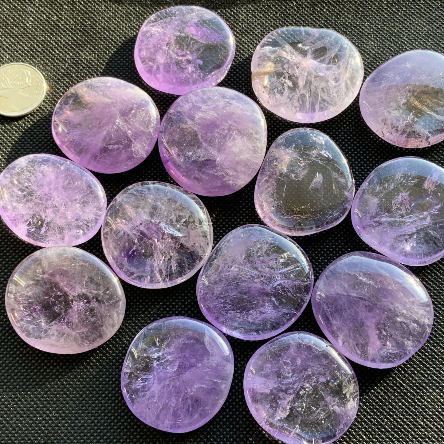 Amethyst Crystal Polished Palm Stones
