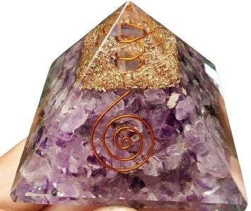 Amethyst Orgone Pyramid EMF protection Chakra Crystal Healing Reiki