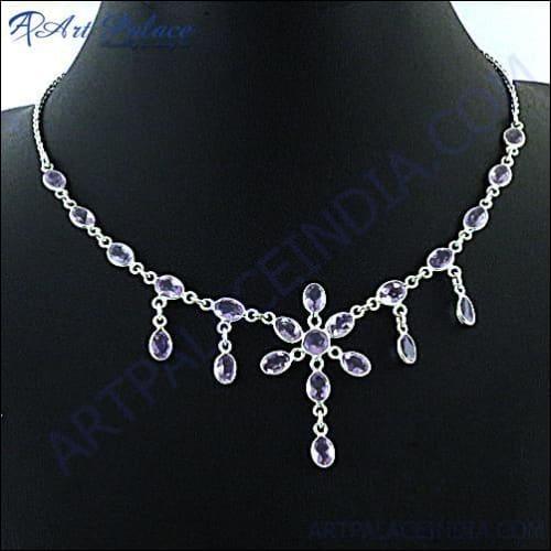 Popular Amethyst Silver Necklace Design - Best Selling Jewelry