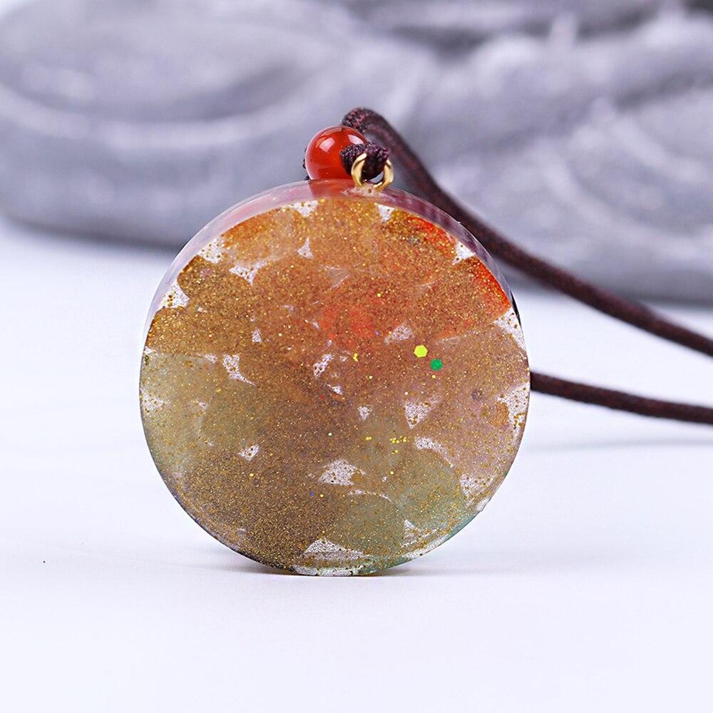 Chakra Orgonite Energy Pendant Healing Necklace With Sri Yantra Symbol