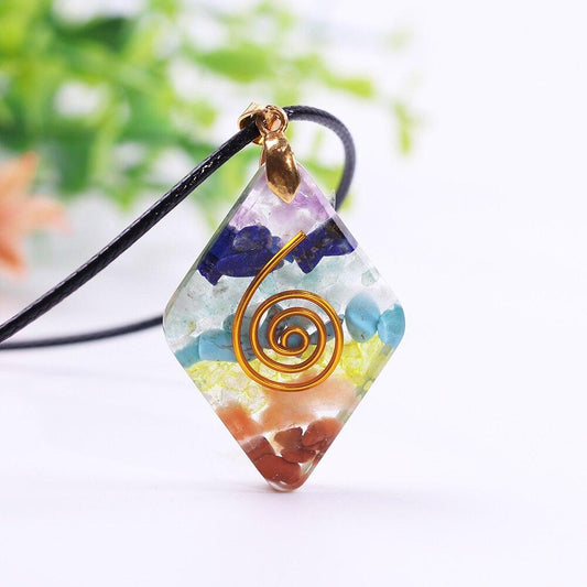Orgone Stone Sweater Chain Necklace Orgonite Necklace Reiki Healing