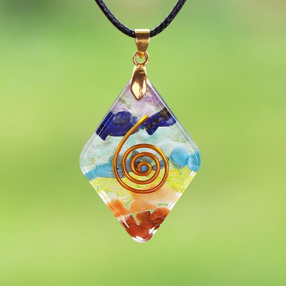Orgone Stone Sweater Chain Necklace Orgonite Necklace Reiki Healing