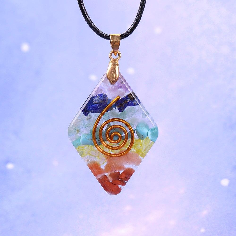 Orgone Stone Sweater Chain Necklace Orgonite Necklace Reiki Healing