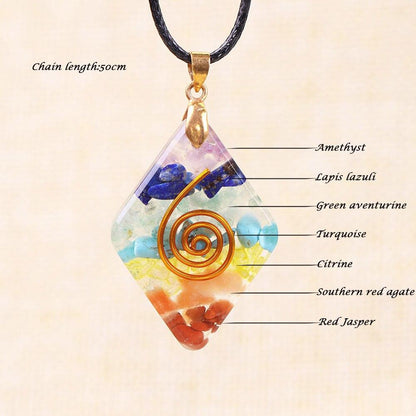 Orgone Stone Sweater Chain Necklace Orgonite Necklace Reiki Healing