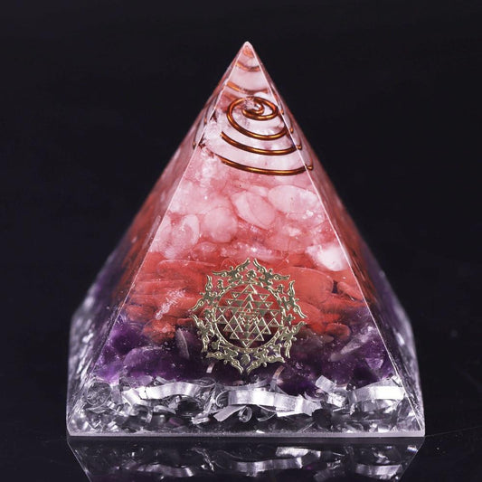 Orgonite Pyramid Amethyst With Orgone Healing Crystal Sri Yantra