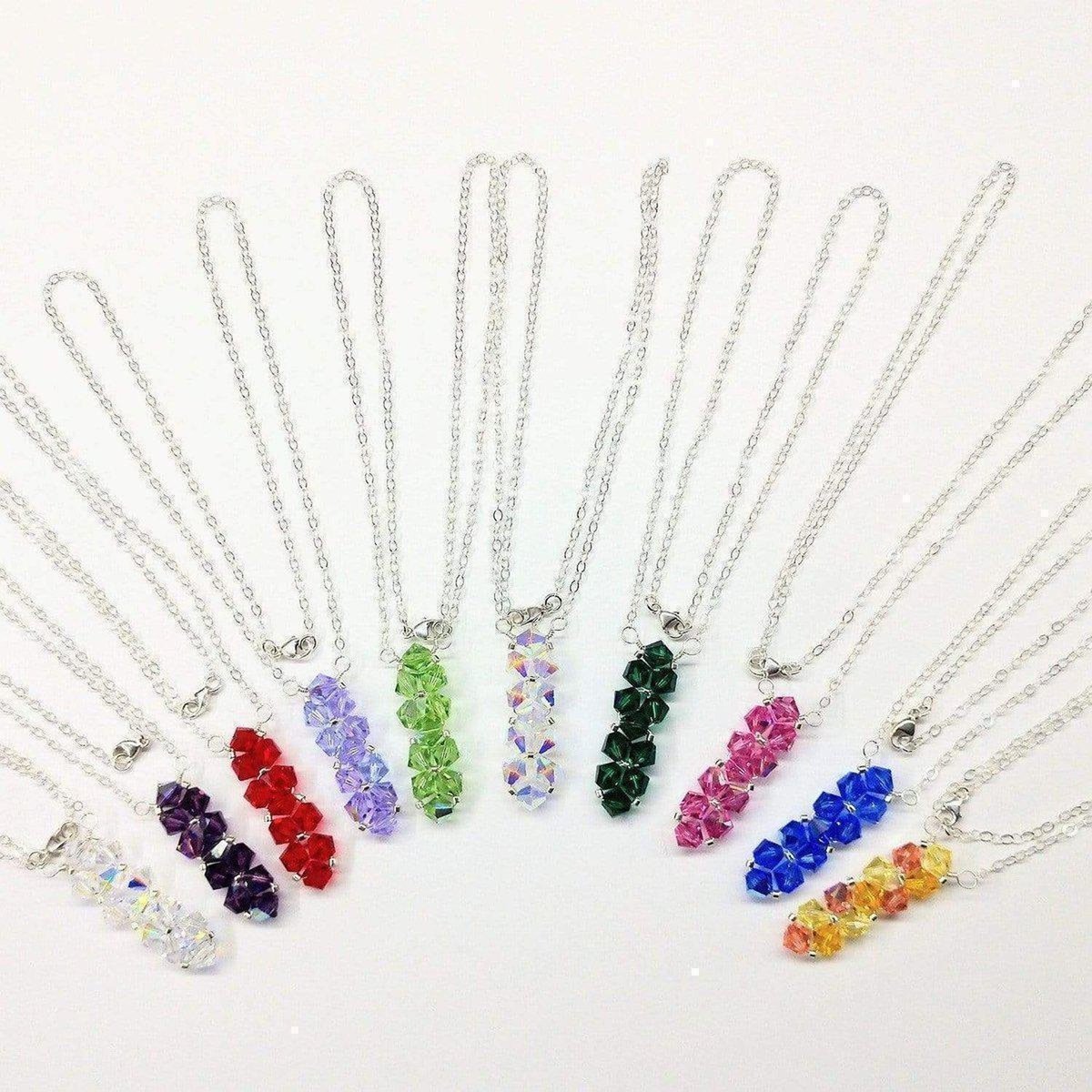 Handmade Wire Woven Crystal Rock Candy Necklace in Various Colors
