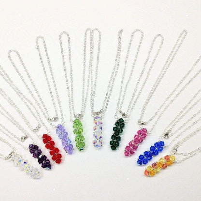 Handmade Wire Woven Crystal Rock Candy Necklace in Various Colors