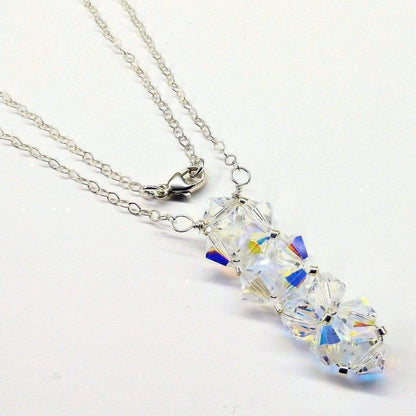 Handmade Wire Woven Crystal Rock Candy Necklace in Various Colors