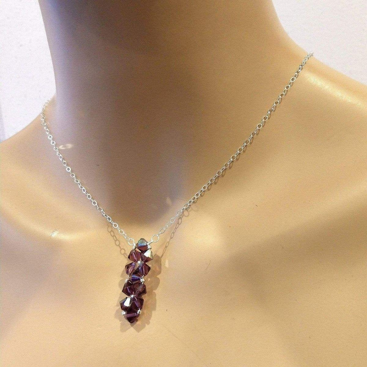 Handmade Wire Woven Crystal Rock Candy Necklace in Various Colors