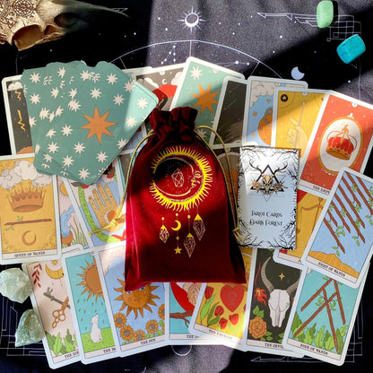 Velvet Tarot Bag Red & Gold